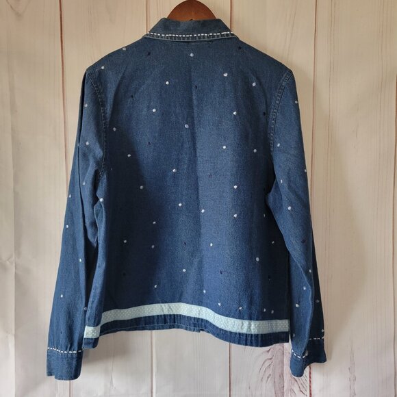 Vintage Dressbarn Denim Button-down Christmas/Holiday/Snowman Top Women’s XL - Picture 3 of 8